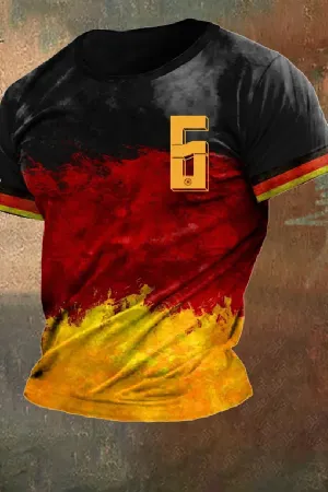 Men's 2024 European Cup Germany No. 6 printed casual T-shirt