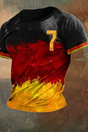 Men's 2024 European Cup Germany No. 7 printed casual T-shirt