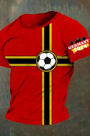 Men's 2024 European Cup Germany Printed Casual T-Shirt