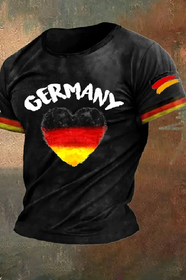 Men's 2024 European Cup Germany Printed Casual T-Shirt