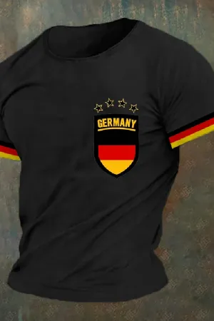 Men's 2024 European Cup Germany Printed Casual T-Shirt
