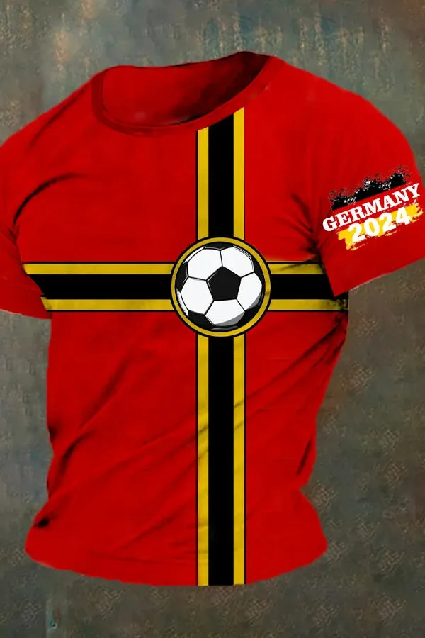 Men's 2024 European Cup Germany Printed Casual T-Shirt