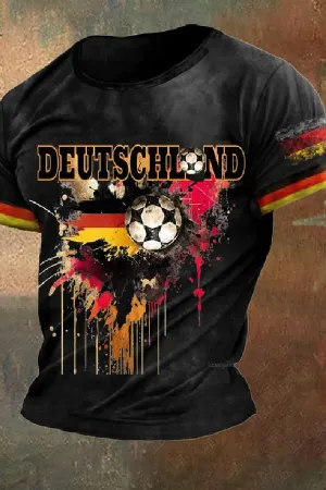 Men's 2024 European Cup Germany Printed Casual T-Shirt