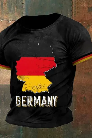 Men's 2024 European Cup Germany Printed Casual T-Shirt