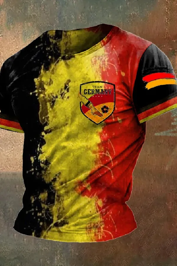 Men's 2024 European Cup Germany Printed Casual T-Shirt