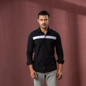Mens Black Printed Shirt