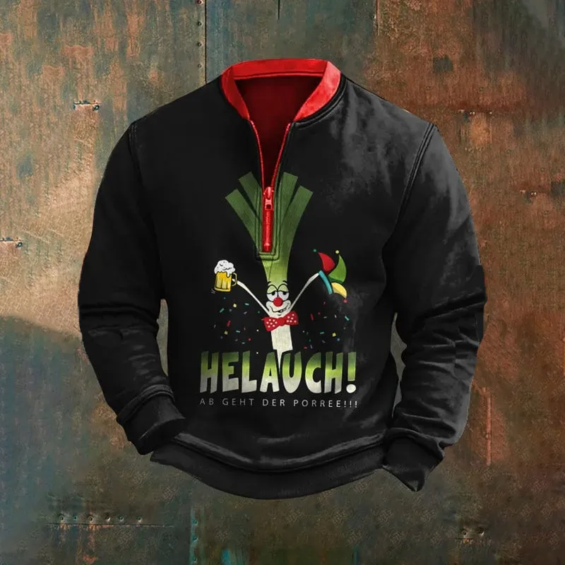 Men's Carnival Printed Casual Zip-up Sweatshirts