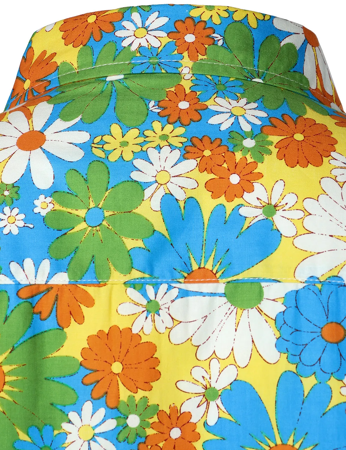 Men's Green Floral Print Cotton Long Sleeve Shirt