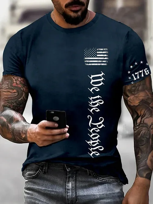 Men's Independence Day Printed Casual T-Shirt