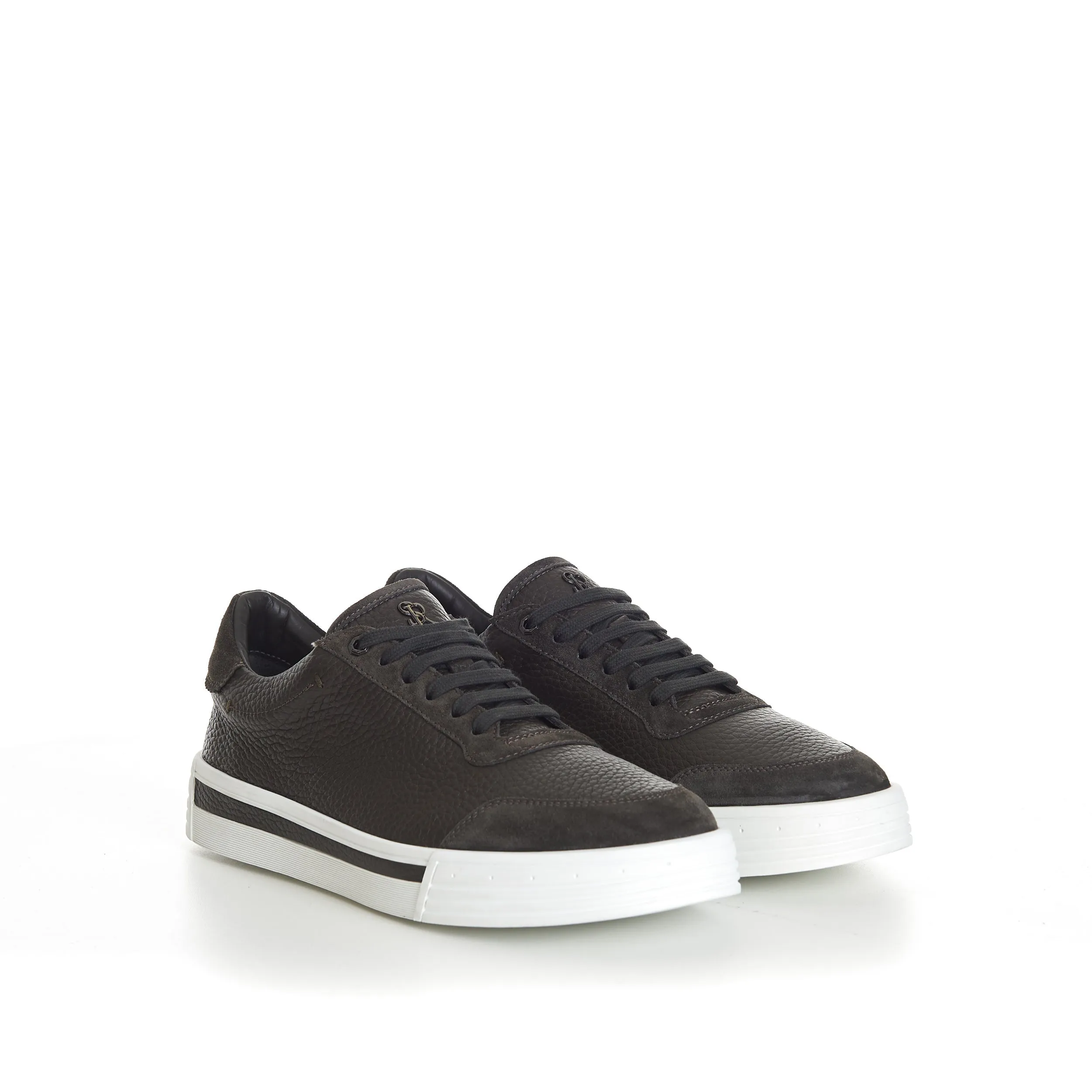 Military Green Calfskin Low Top Leather Lace Up Sneakers