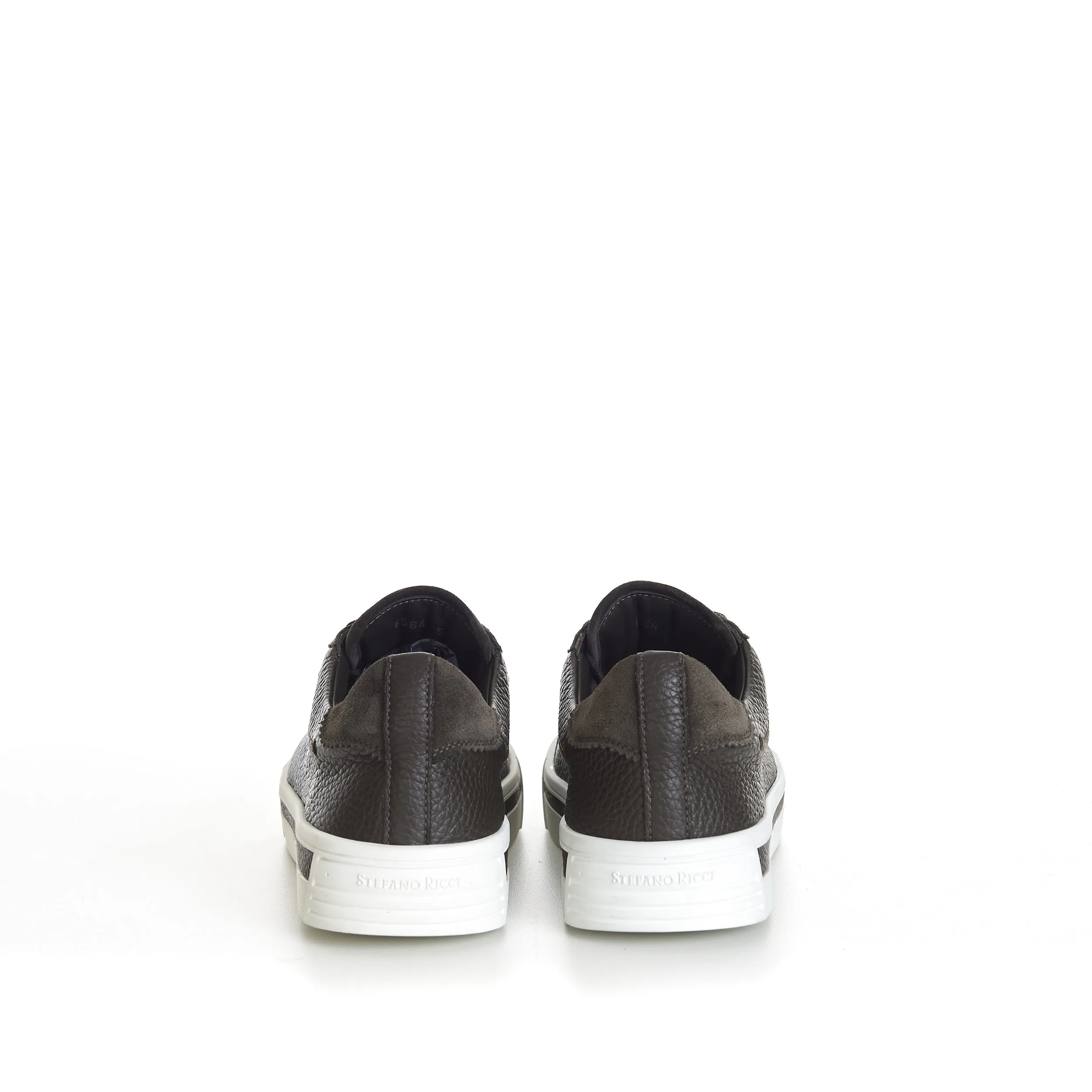 Military Green Calfskin Low Top Leather Lace Up Sneakers
