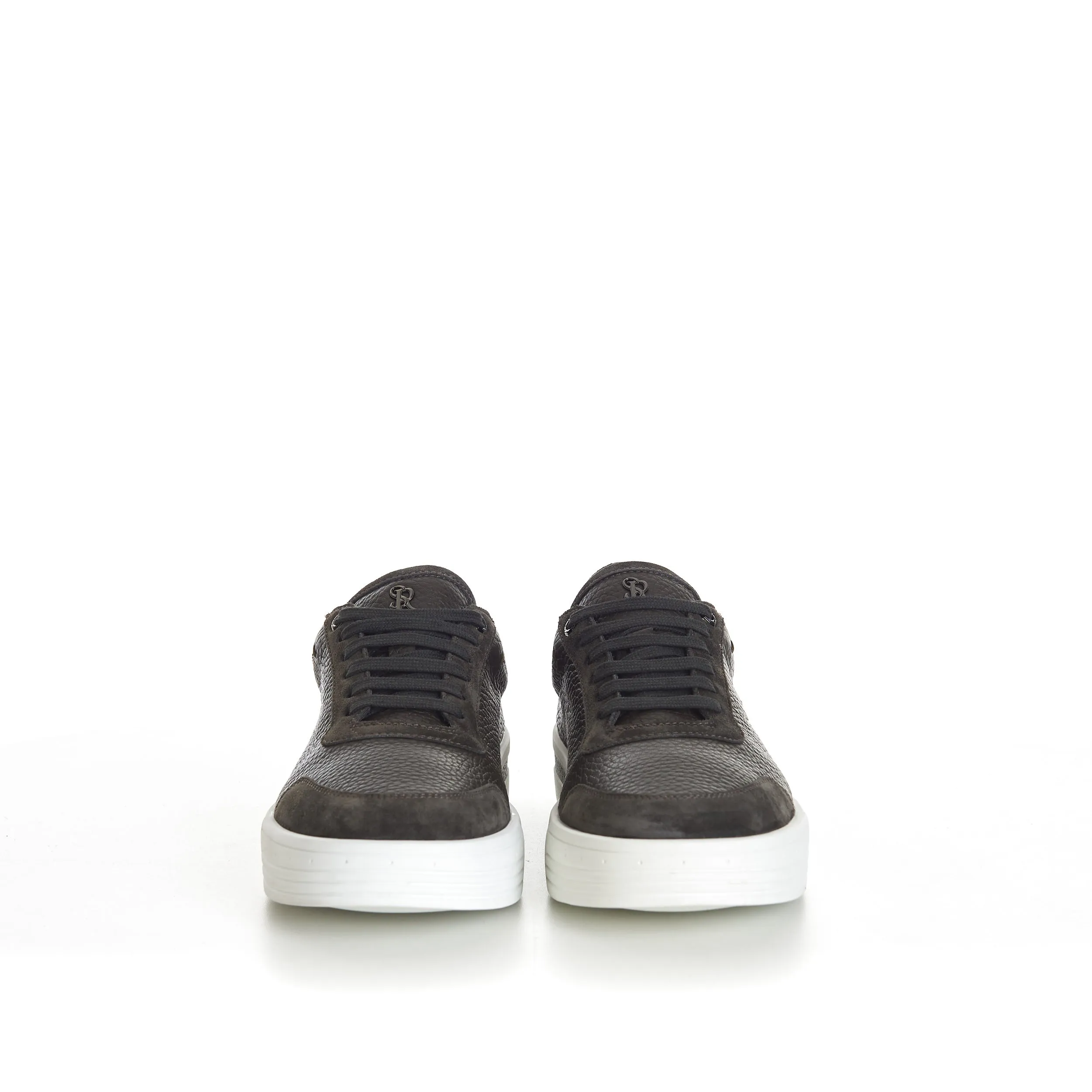 Military Green Calfskin Low Top Leather Lace Up Sneakers