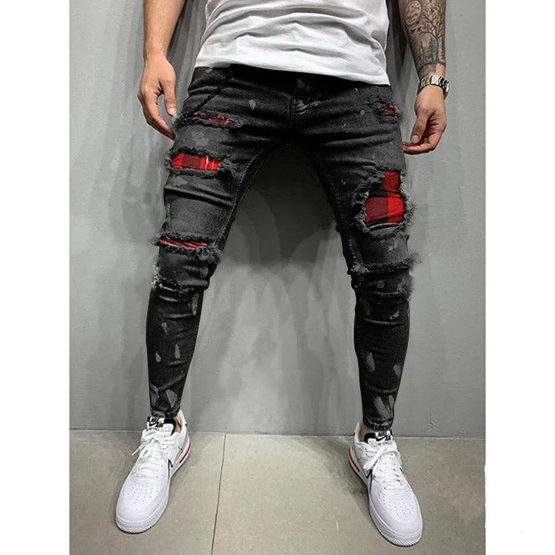 Motorcycle Personality Stretch Jeans