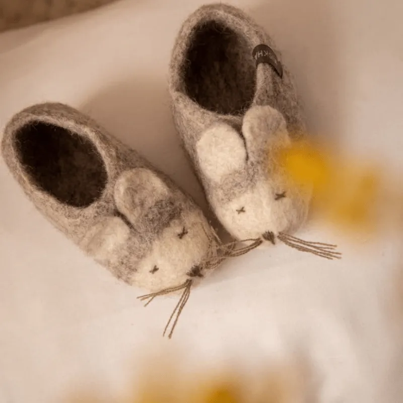 Mouse Slippers |  Light Stone by Muskhane