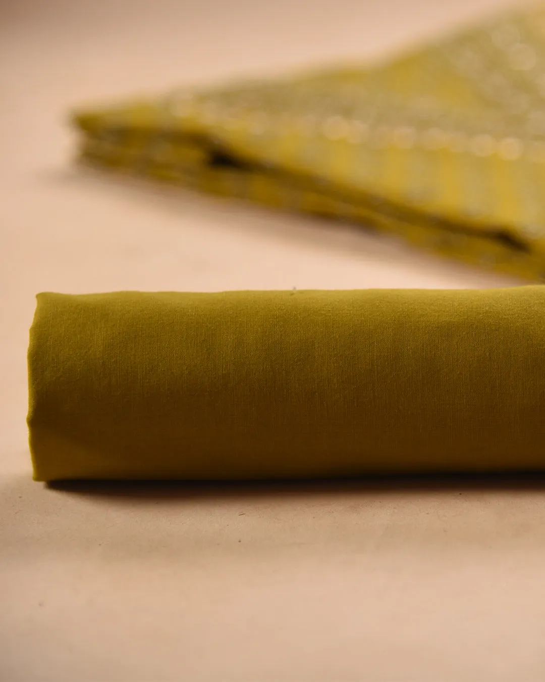 Mustard Cotton Printed With Embroidery Unstitched Suit Fabric Set With Chanderi Printed Dupatta