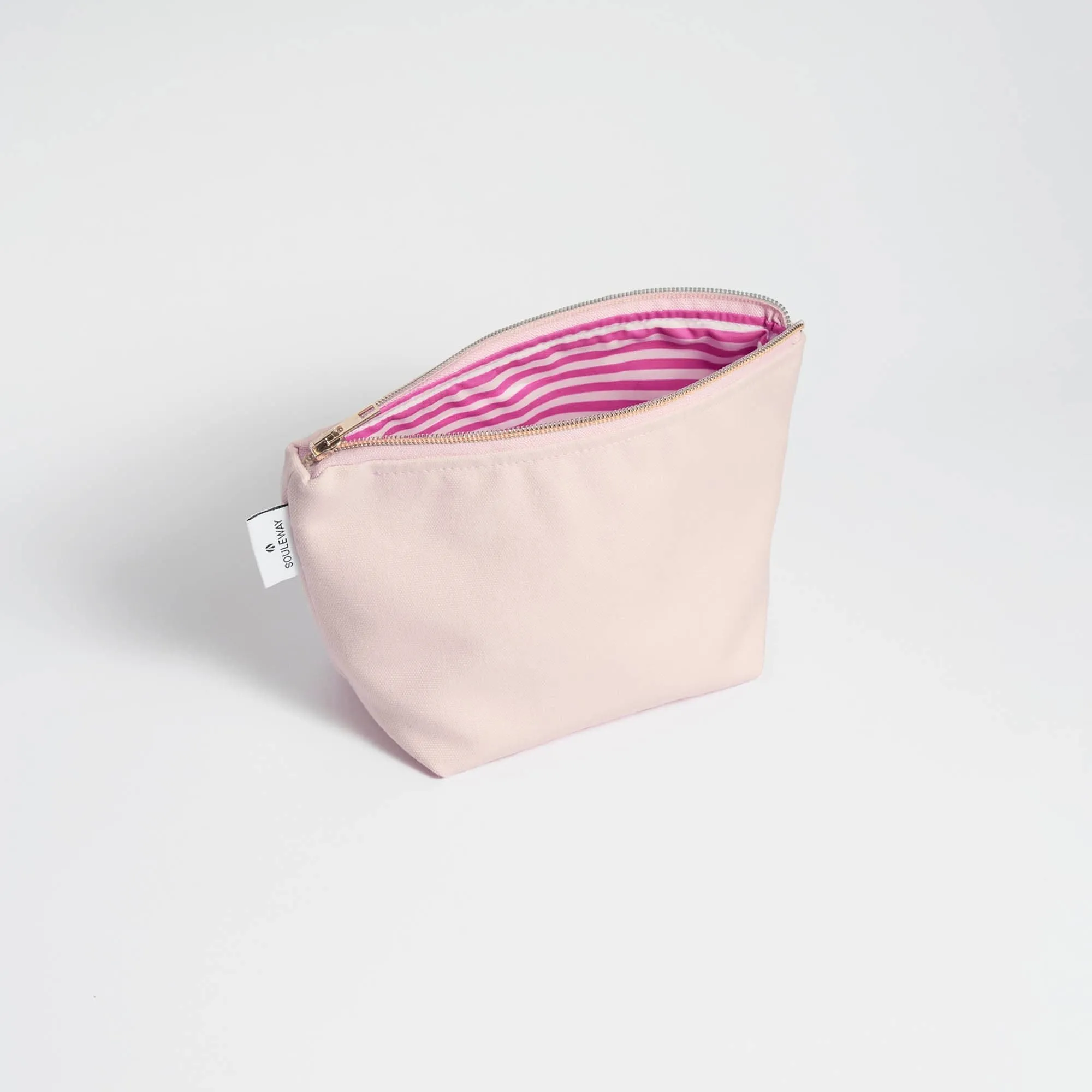 Natural Cotton Canvas Cosmetic Bag | Blush Pink