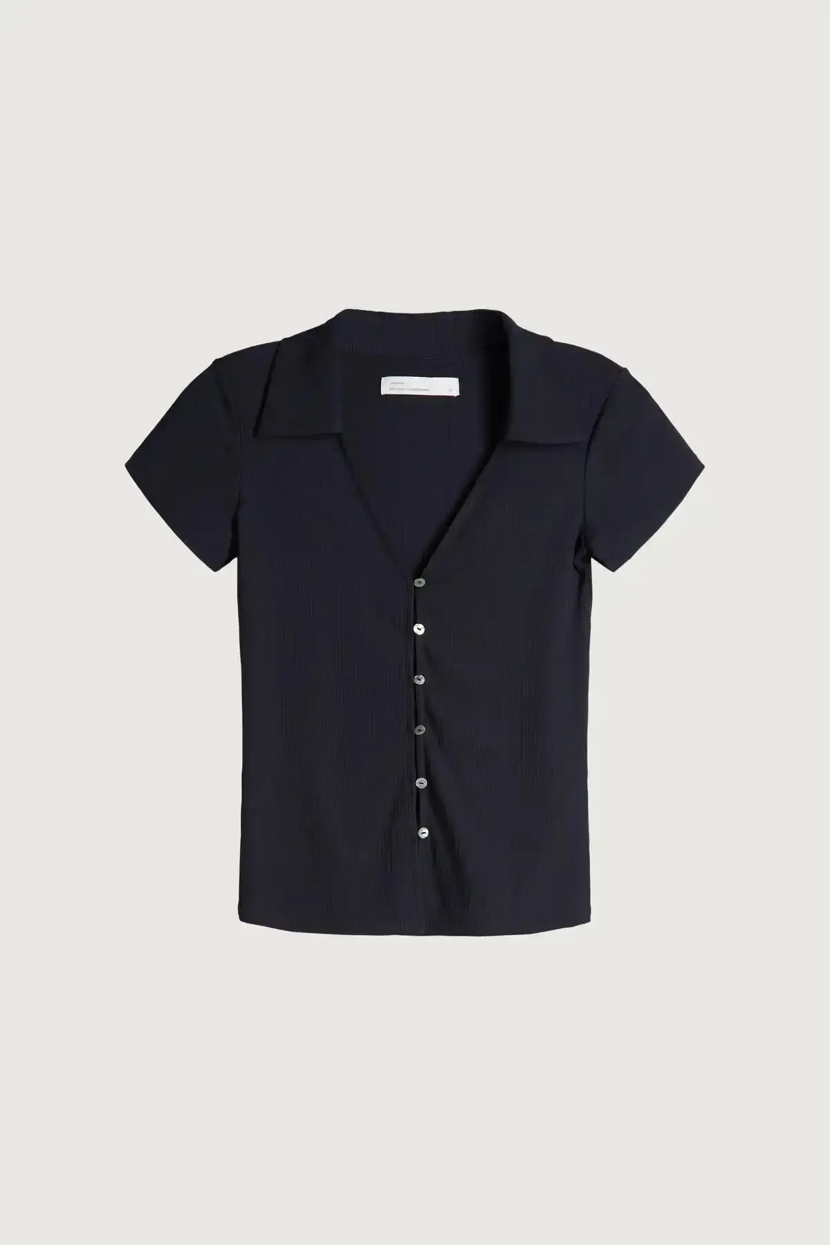 Polo Knit Button Front Top