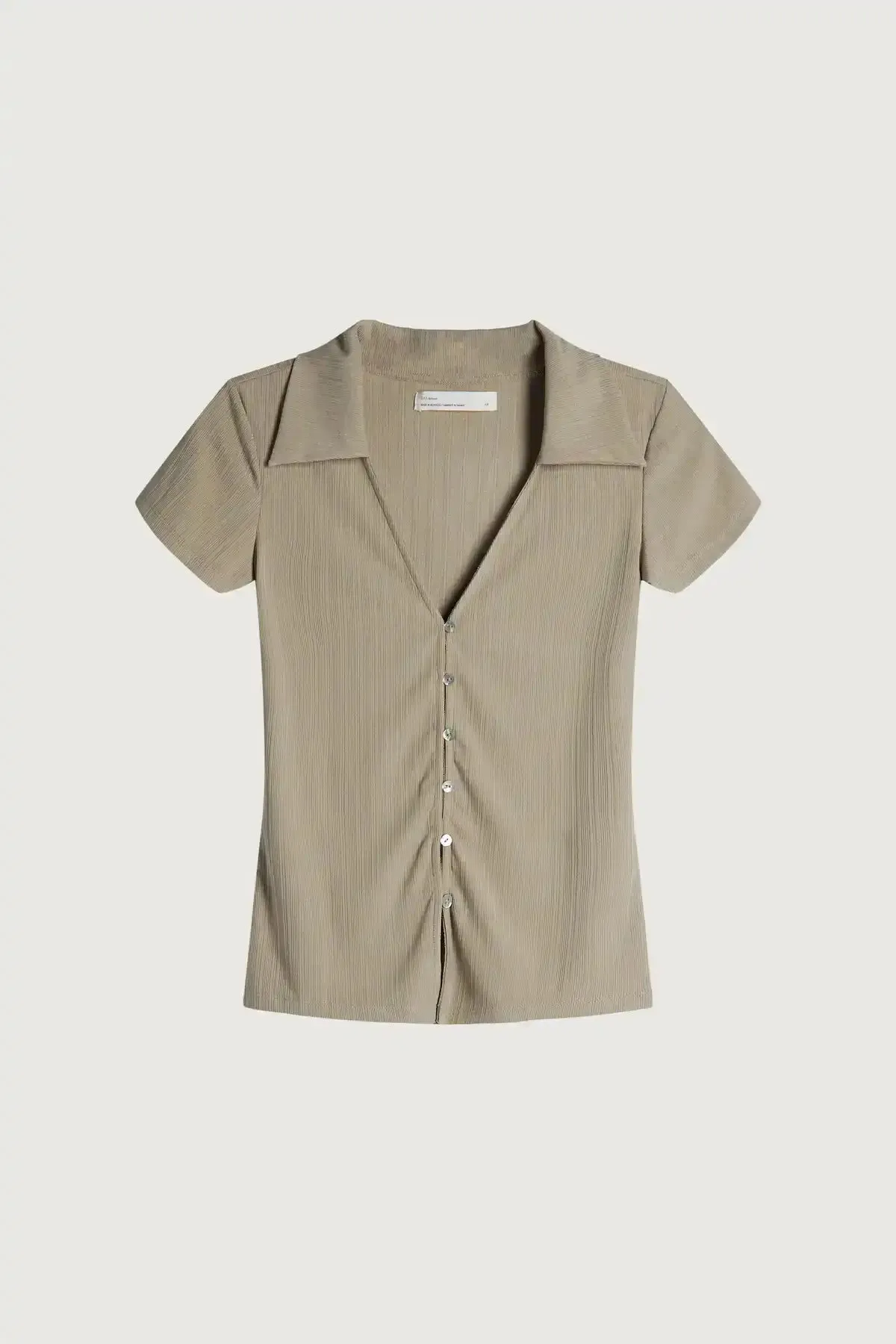 Polo Knit Button Front Top