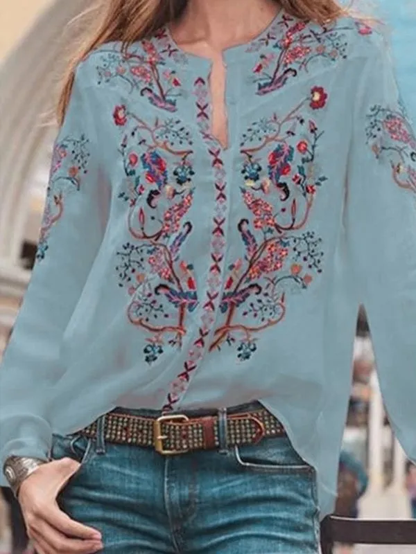Prettybeautie Printed Button-Front Shirt