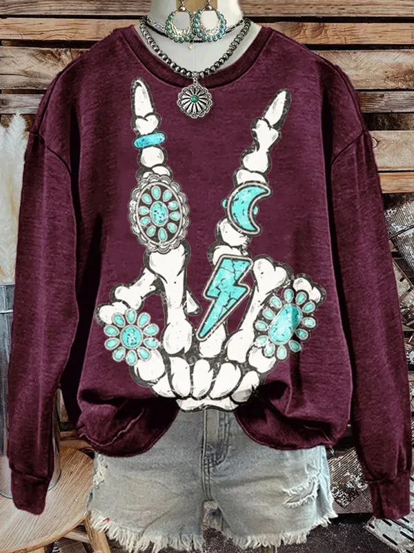 Printed Round-Neck Sweatshirt