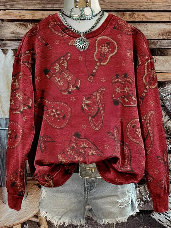 Printed Round-Neck Sweatshirt