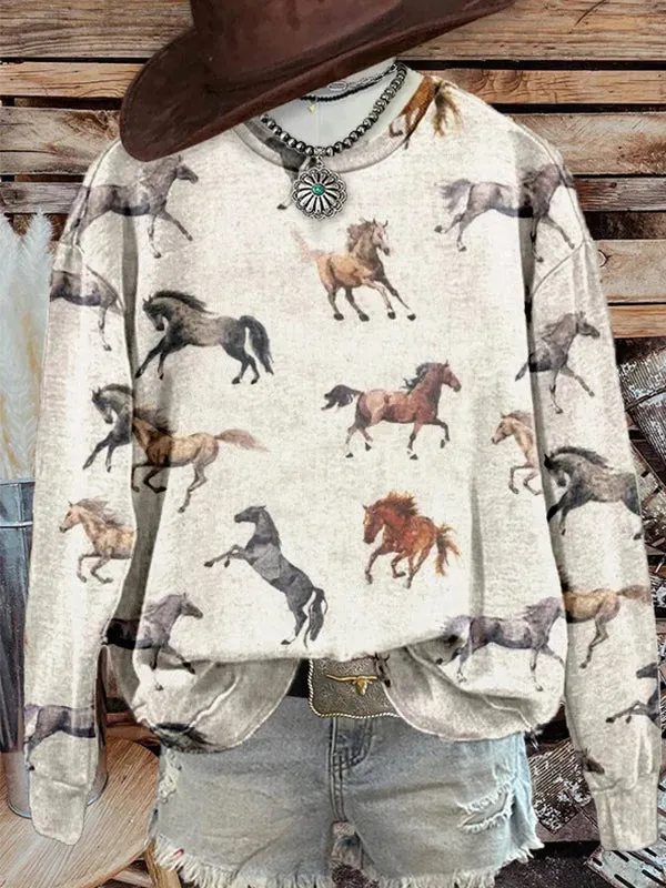 Printed Round-Neck Sweatshirt