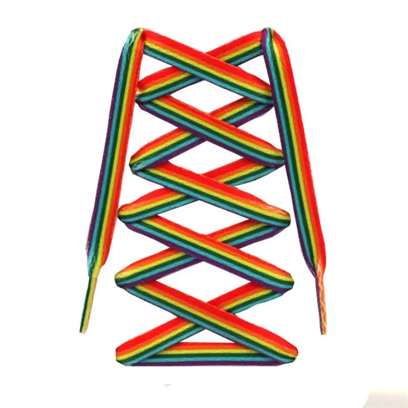 Rainbow Gradient Color Shoelaces - Personalized Printing for Low-cut & High Top Shoes
