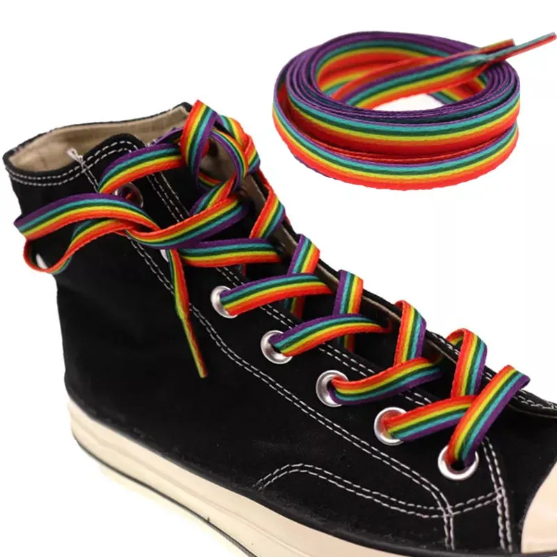 Rainbow Gradient Color Shoelaces - Personalized Printing for Low-cut & High Top Shoes