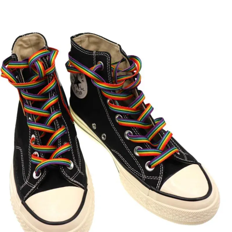 Rainbow Gradient Color Shoelaces - Personalized Printing for Low-cut & High Top Shoes