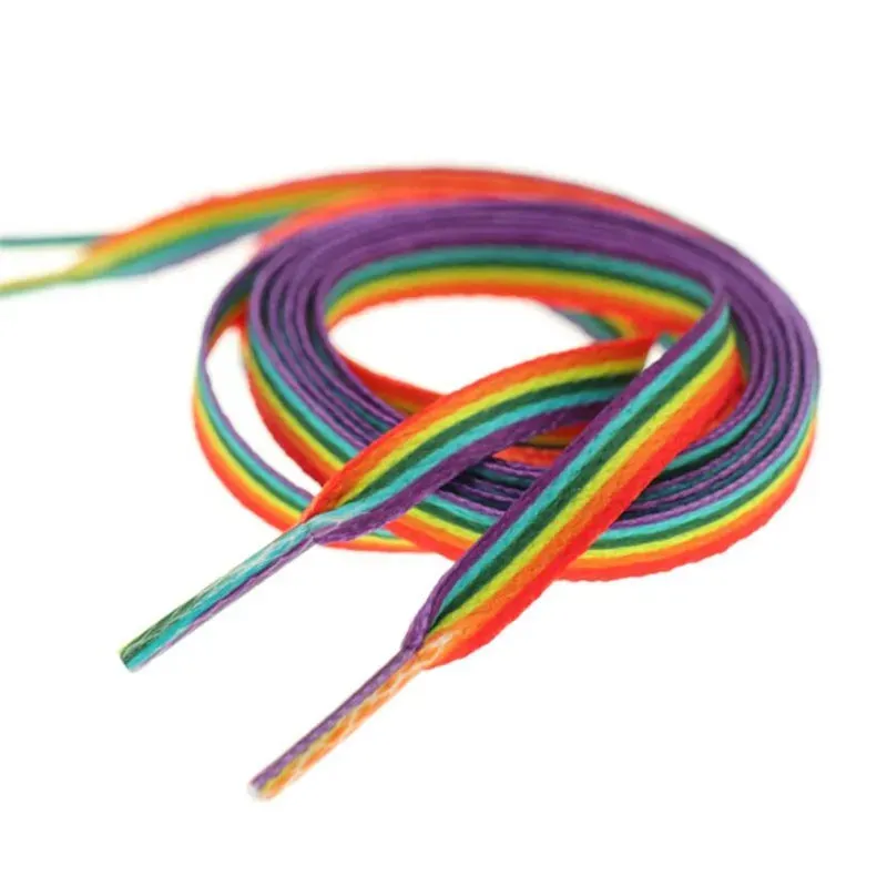 Rainbow Gradient Color Shoelaces - Personalized Printing for Low-cut & High Top Shoes