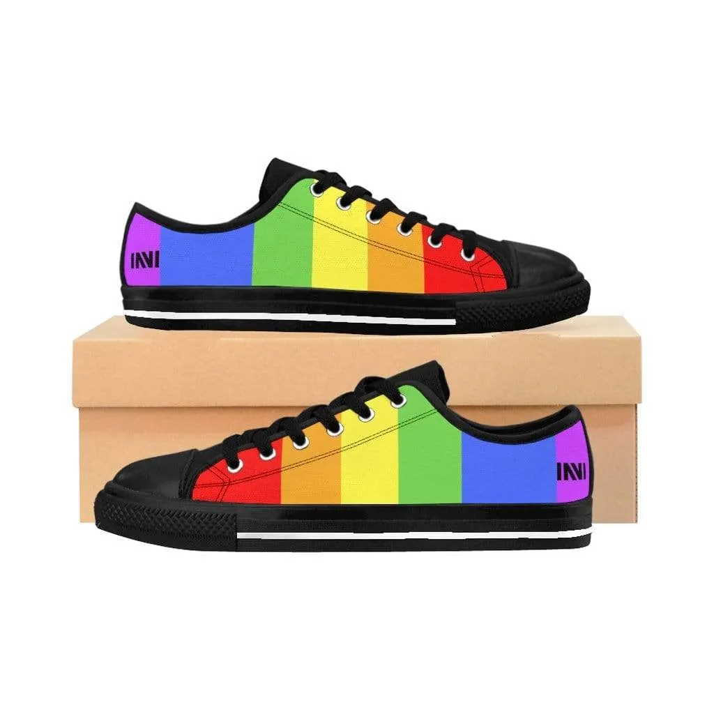 Rainbow Pride Canvas Shoes - Black