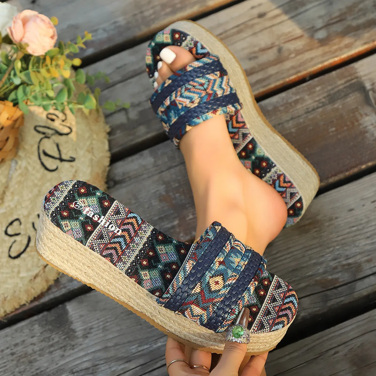 Rope Bottom Sponge Cake Sandals