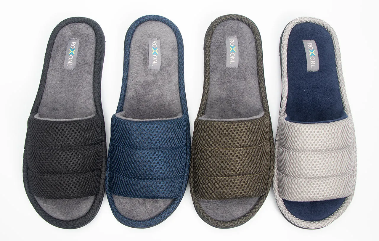 Roxoni Unisex Slippers for Men's Plush Slippers for Men Open Toe House Slipper
