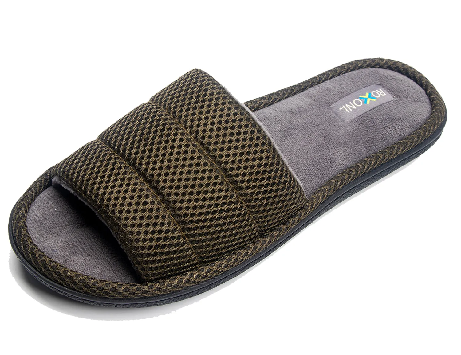 Roxoni Unisex Slippers for Men's Plush Slippers for Men Open Toe House Slipper