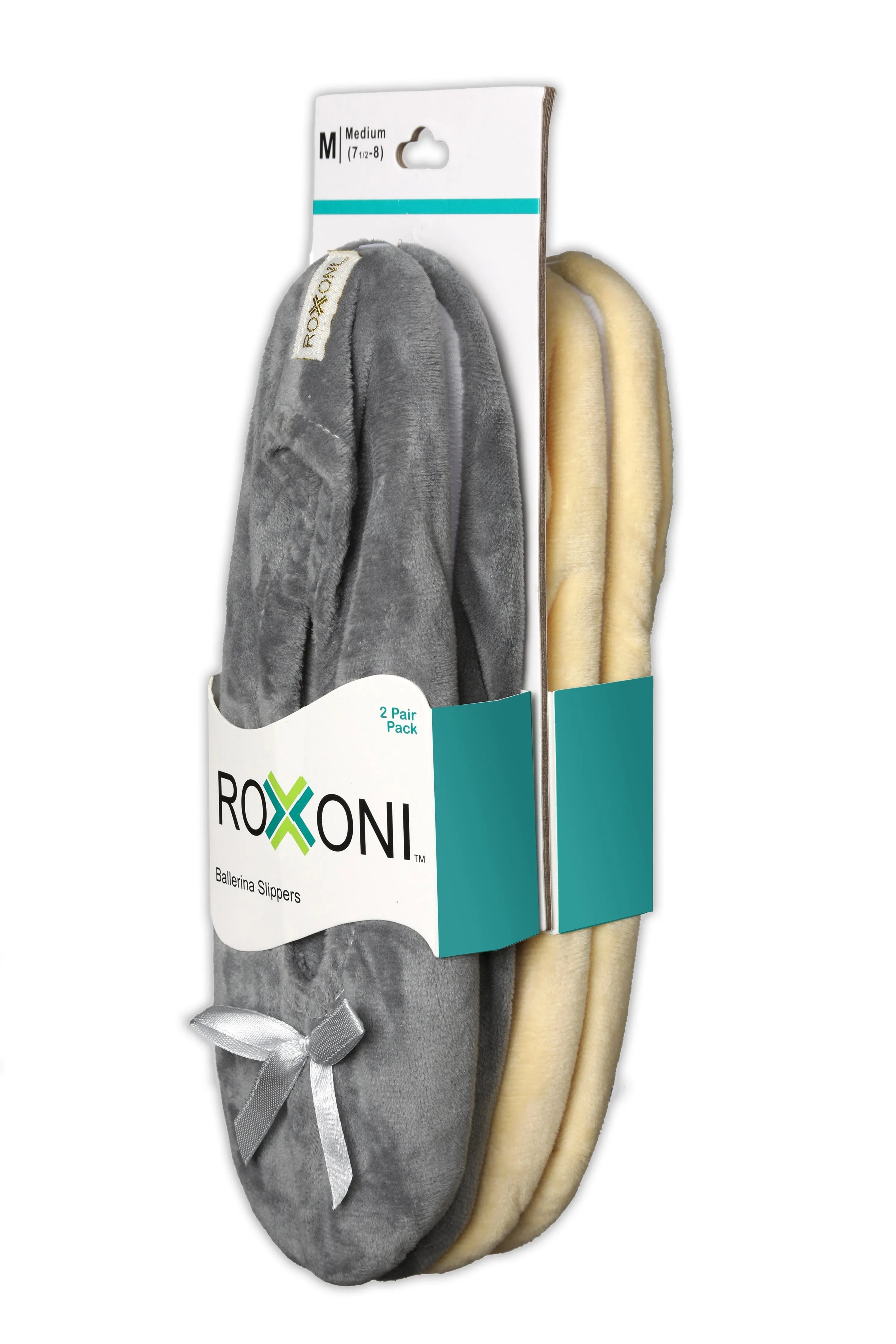 Roxoni Women's Terry Classic Cotton Ballerina Slippers (Pack of 2)