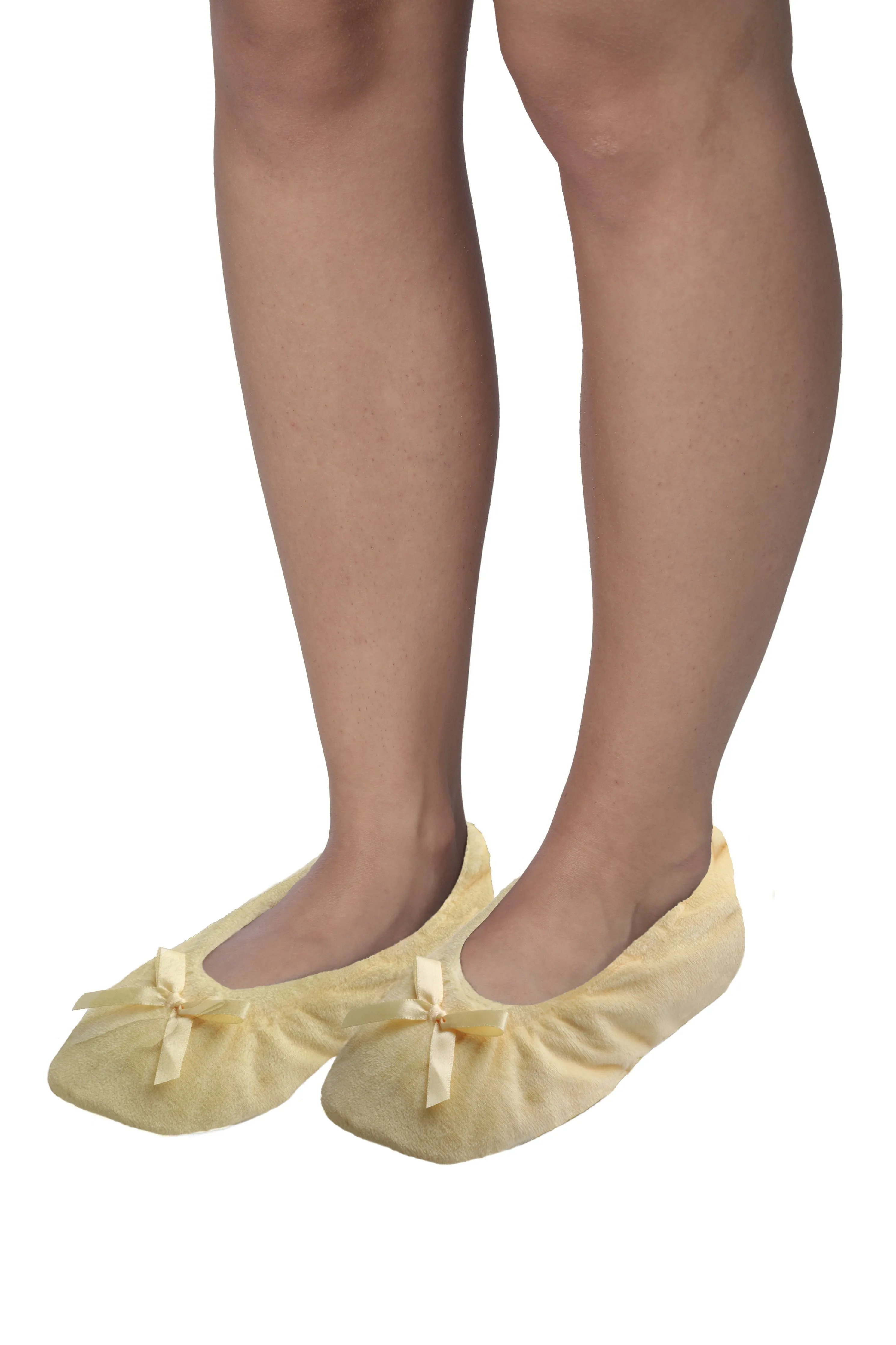 Roxoni Women's Terry Classic Cotton Ballerina Slippers (Pack of 2)