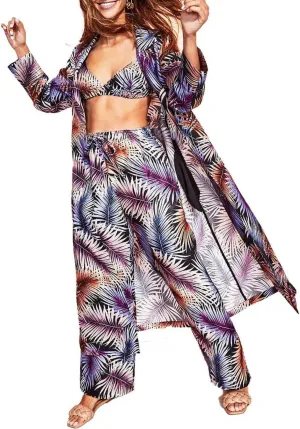 Royalty by Malum Womens Printed Collar Long Robe 521-J068
