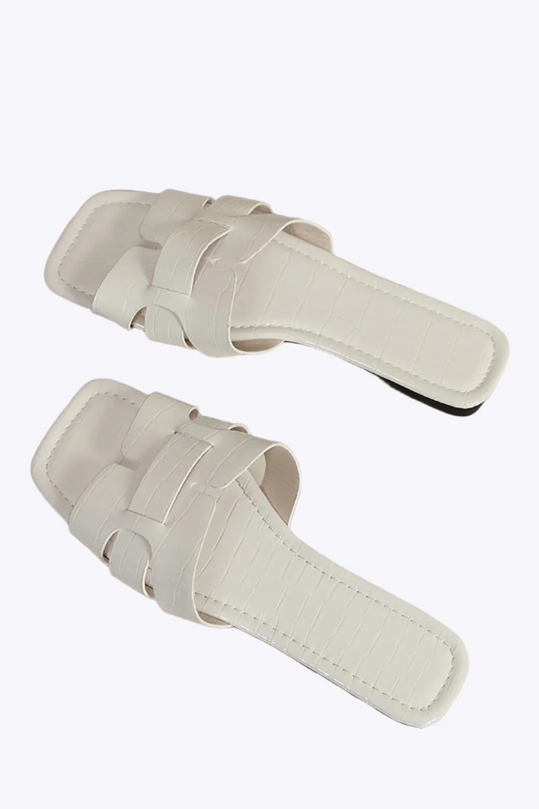 Sabine - Modern Textured Stone Woman's Flat Sandals