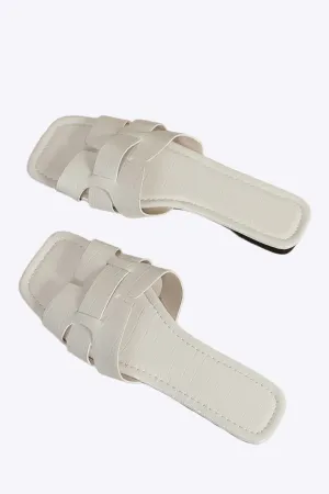Sabine - Modern Textured Stone Woman's Flat Sandals