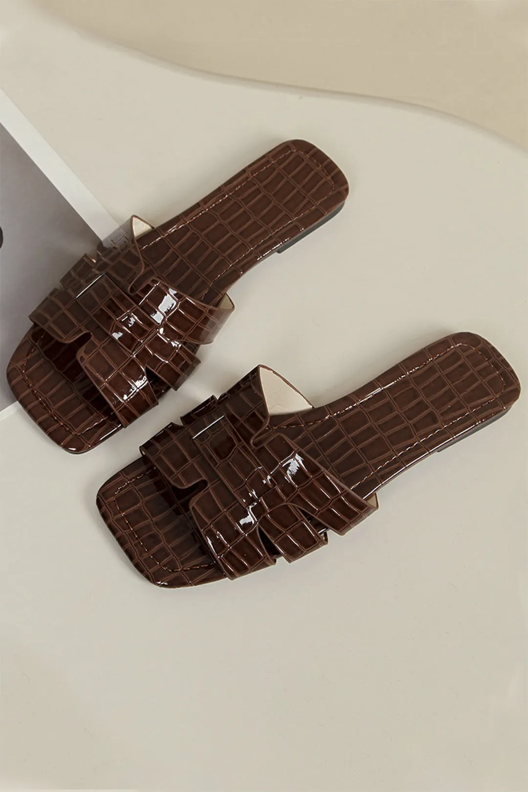 Sabine - Modern Textured Stone Woman's Flat Sandals