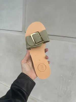Sanibel Slides - Khaki Suede