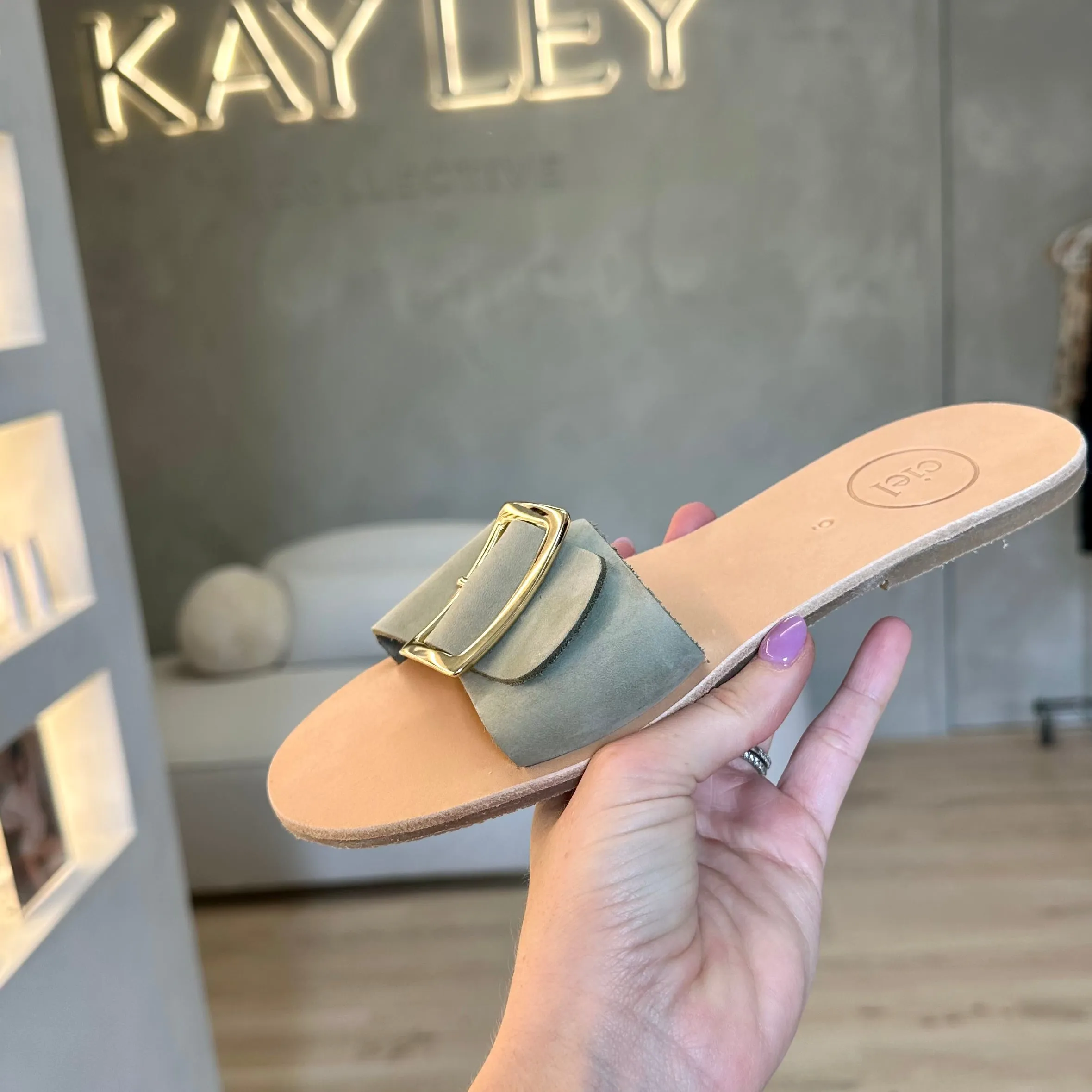 Sanibel Slides - Khaki Suede