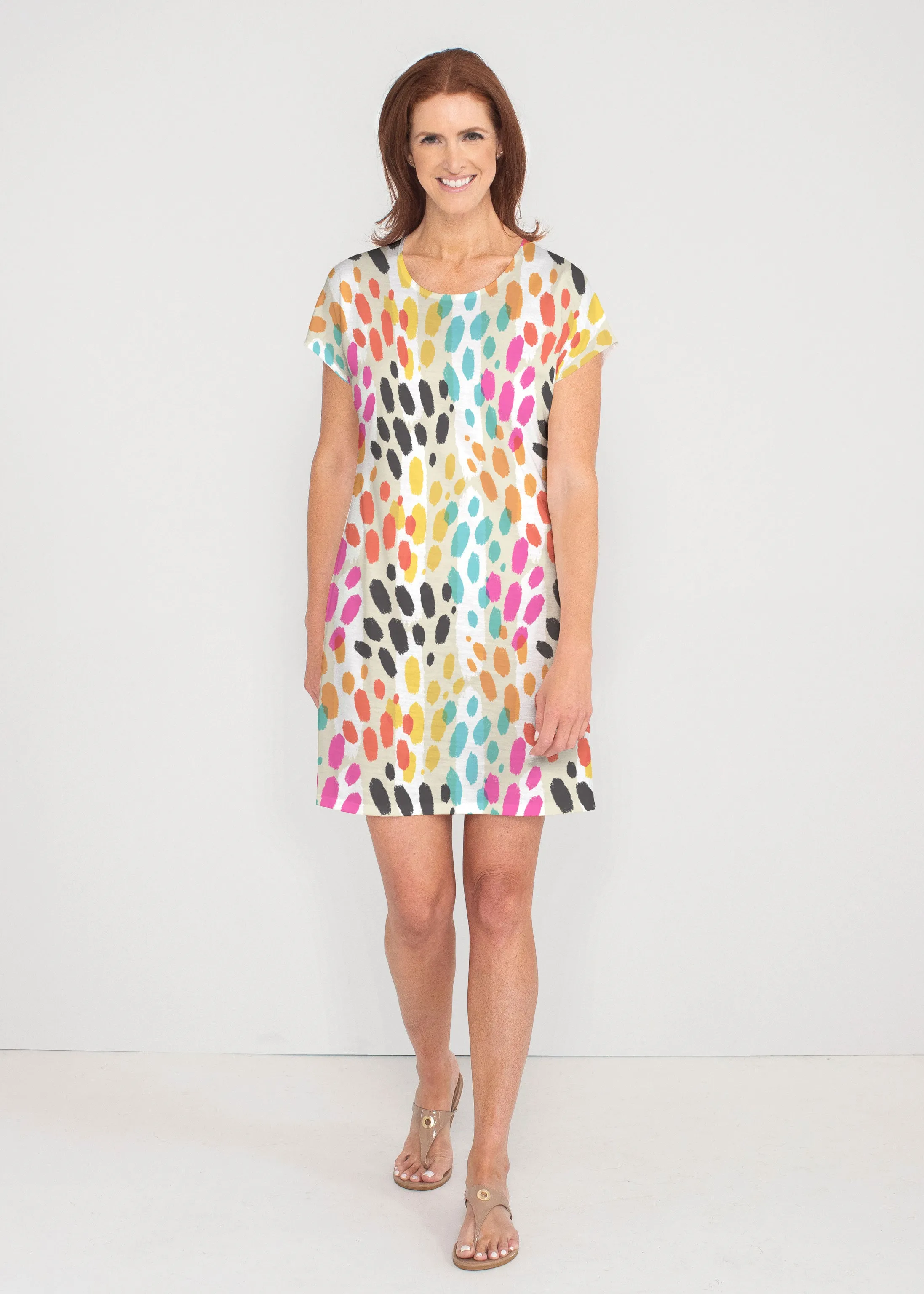 Santa Fe (14267) ~ French Terry Short Sleeve Crew Dress