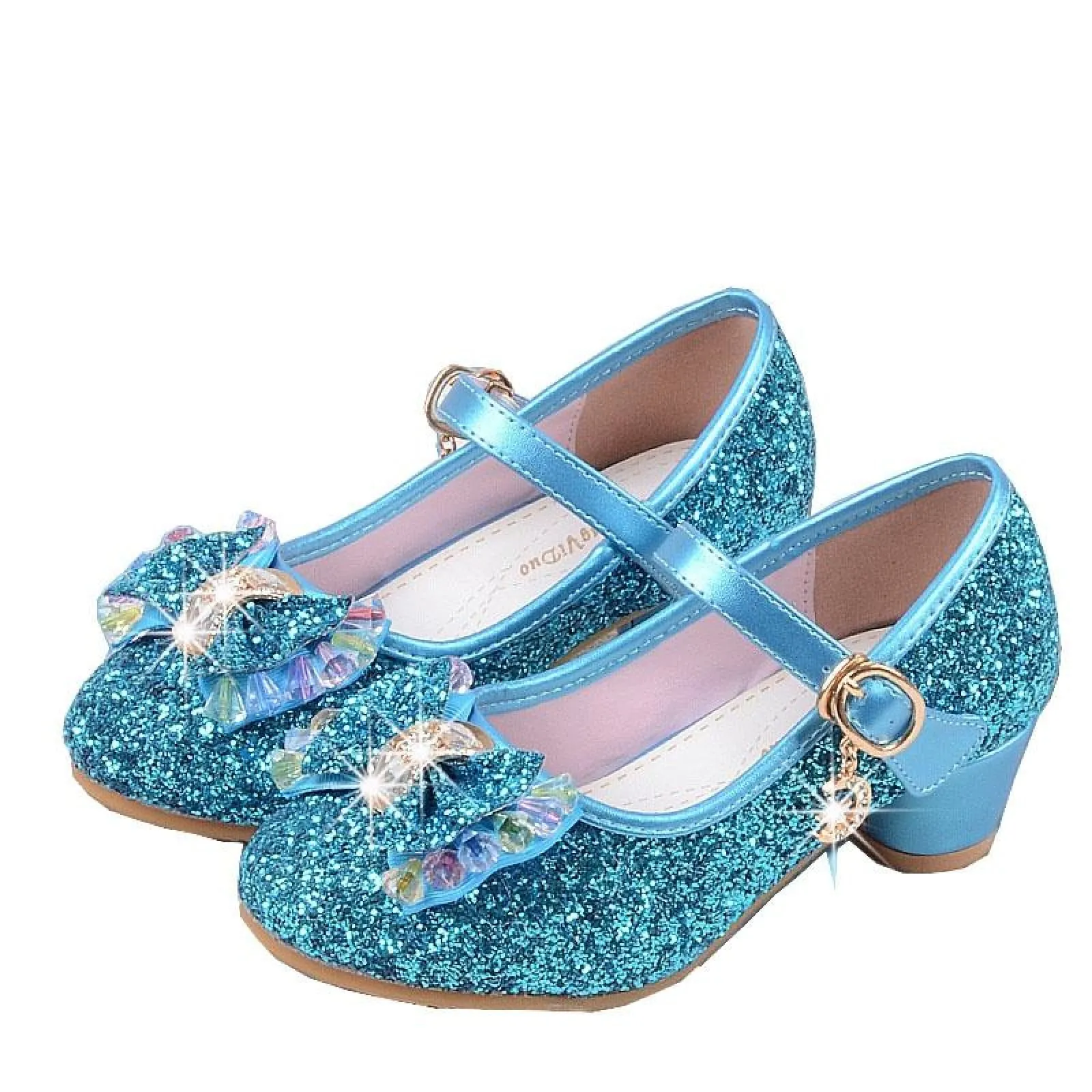 Silver / Gold / Pink Sequin Glitter Leather Wedding Princess Flower Girl Shoes Baby Kids Party Shoes