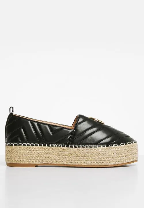 Sissyboy Ladies Quilted Black Shoes