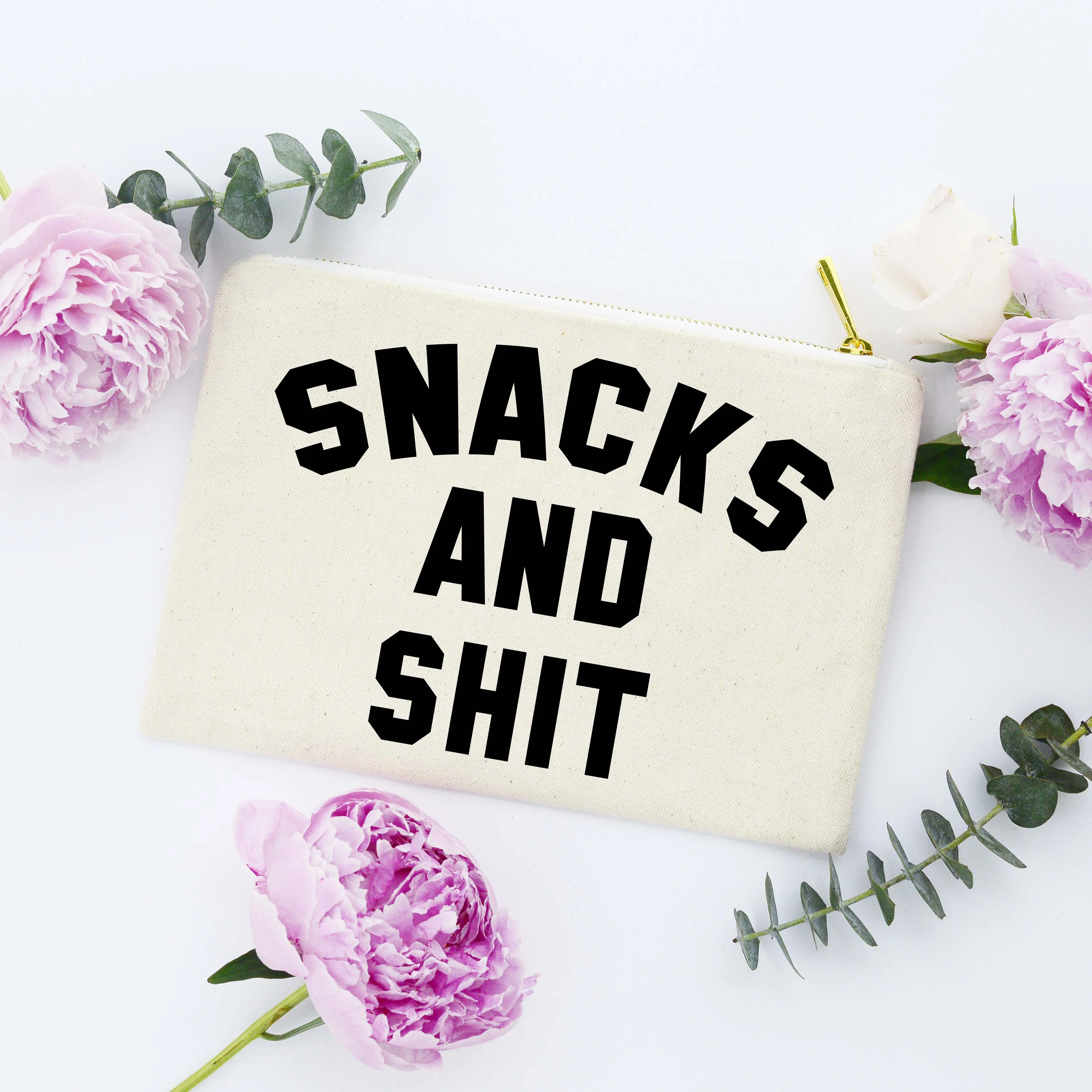 Snacks & Sh*t Zippered Pouch