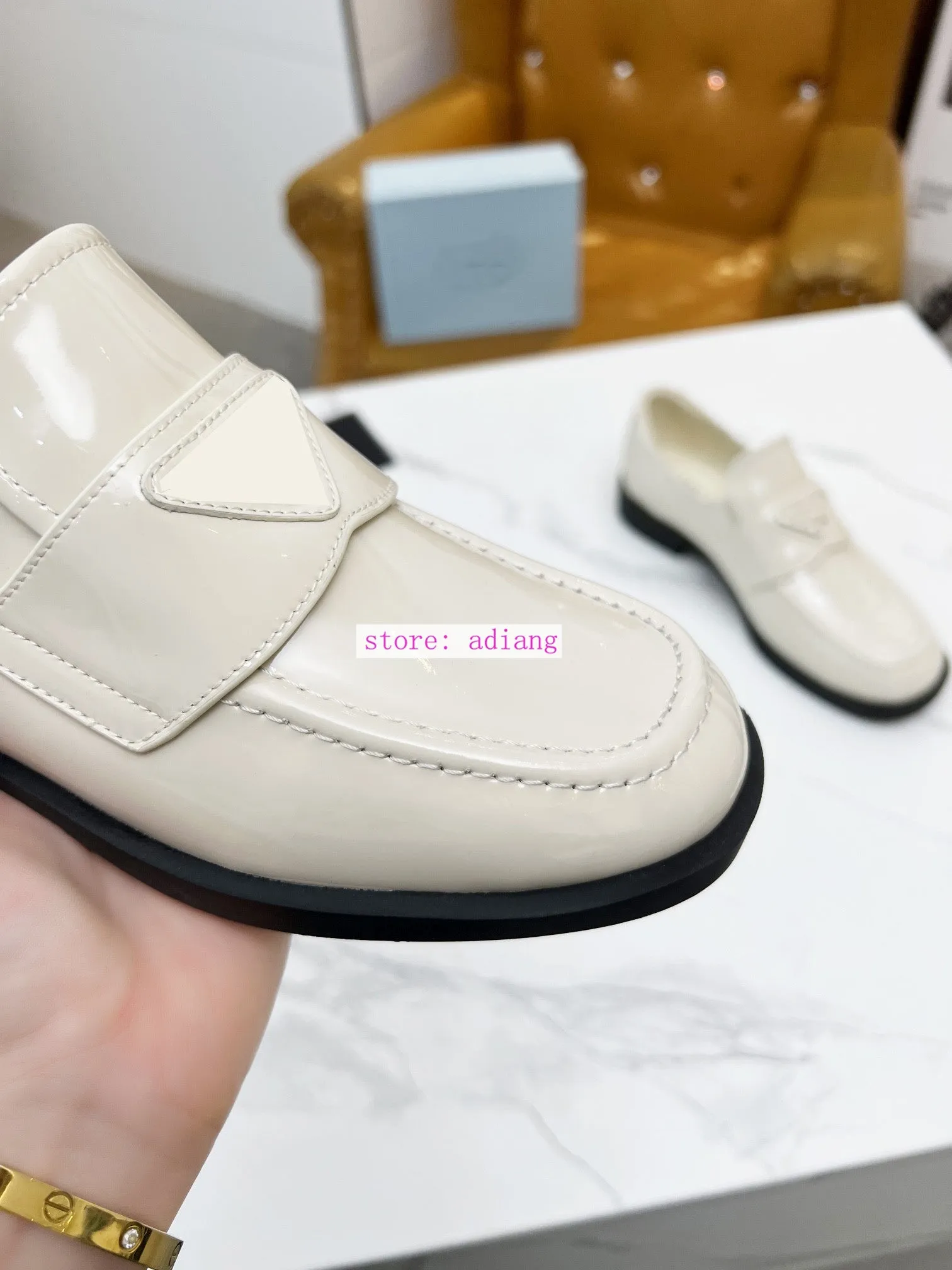 soft cow patent leather boat shoes fashion flats women 2023 35-41 high quality black beige