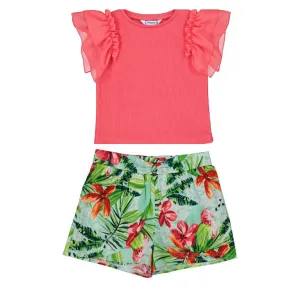 SS25 Mayoral - Peony Top and Printed Short Set