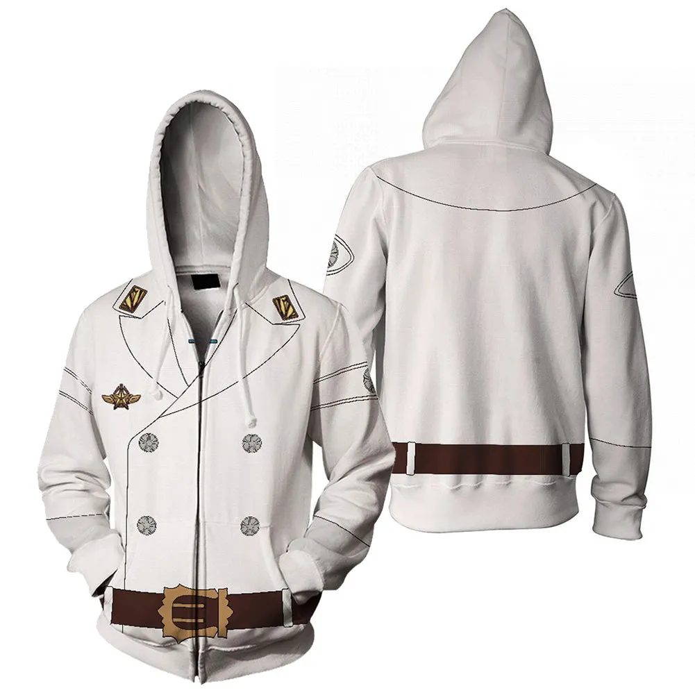 Stern Ritter Ishida Uryuu Cosplay Hoodie 3D Printed Hooded Sweatshirt Men Women Casual Streetwear Zip Up Jacket Coat