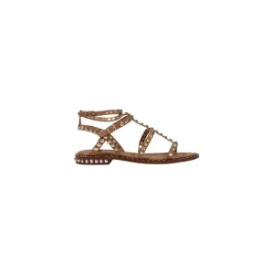 Studded Brown Leather Sandal